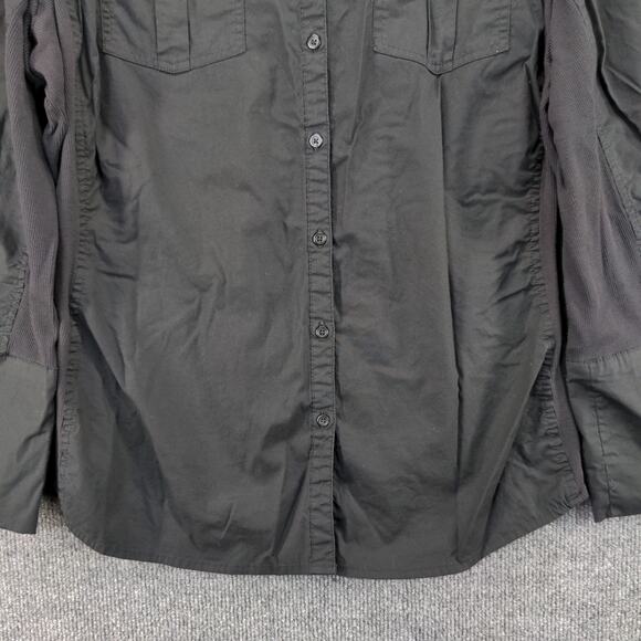 JMS Just My Size Button Up Womens Shirt Size 3X Black Long Sleeve - Picture 8 of 10